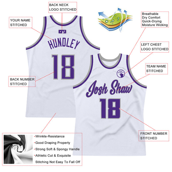 Custom Team Red Basketball Purple Rib-Knit Jersey White