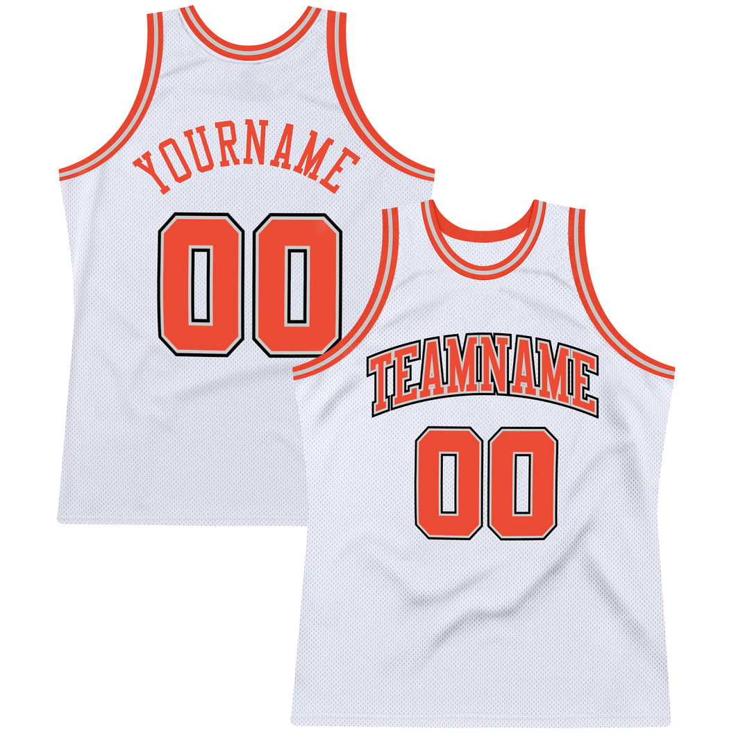 Custom Team Gray Basketball Teal Rib-Knit Jersey Orange