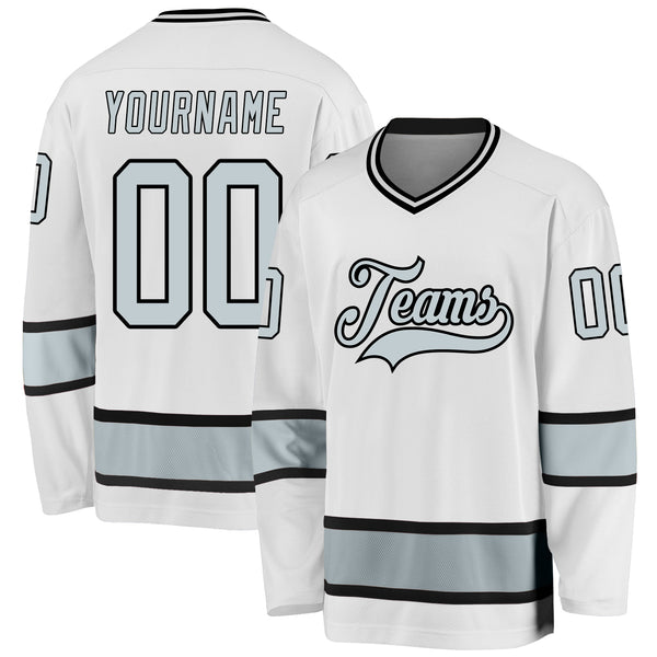 Customizable Send It Official Hockey Jersey M / White/Silver/Black