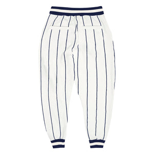 Custom White Navy Pinstripe Navy-White Sports Pants